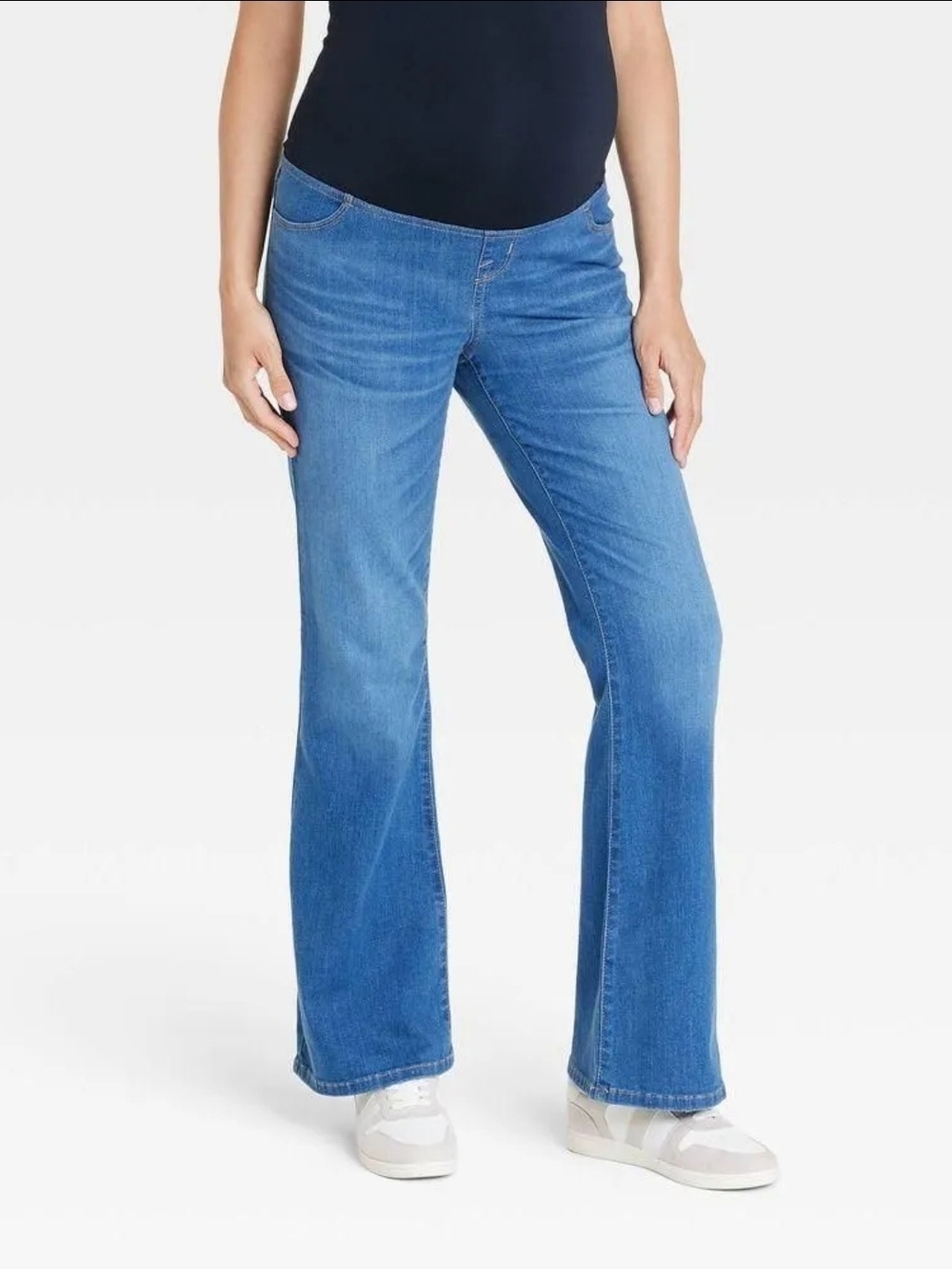 Isabel Maternity by Ingrid & Isabel Medium Blue Flare Maternity Jeans